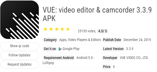 Aplikasi VUE Video Editor & Camcorder