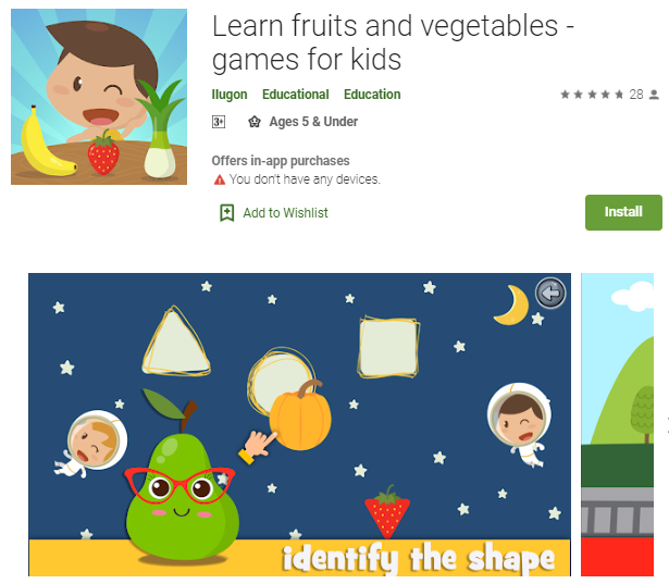 Fruits and Vegetables For kids
