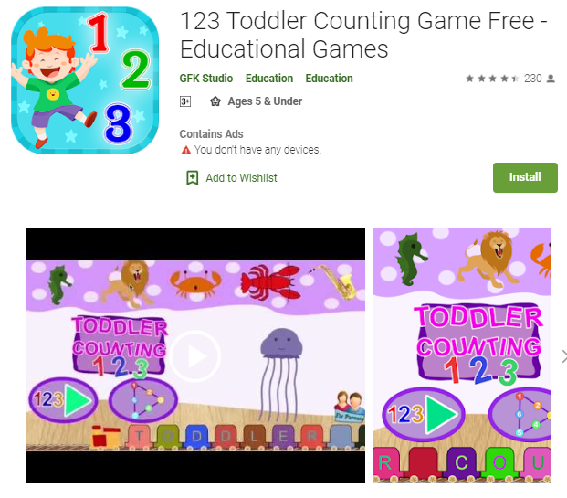 Toddler Counting 123 kids Free
