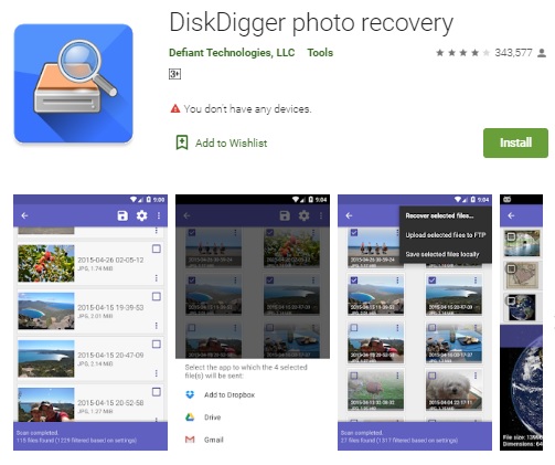 DiskDigger photo recovery - Cara Mengembalikan Foto Yang Terhapus di Memory Card