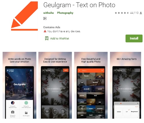 Geulgram - Text on Photo - Aplikasi Untuk Membuat Quotes