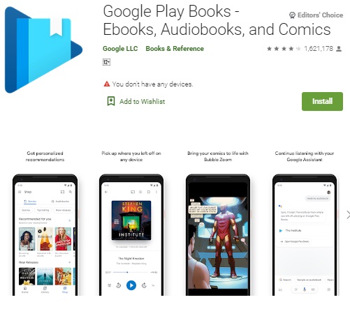 Google Play Books - Ebooks, Audiobooks, and Comics