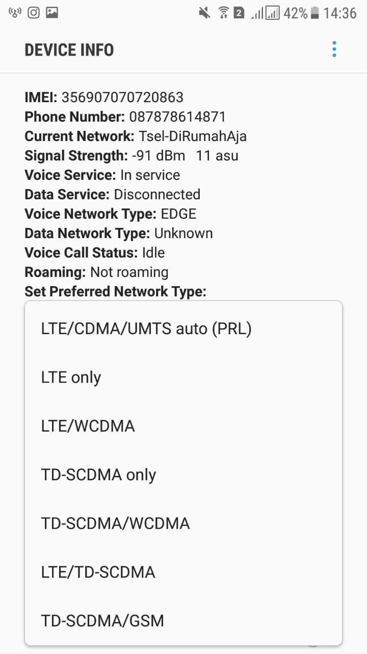 Menggunakan aplikasi - Force LTE only Step 3