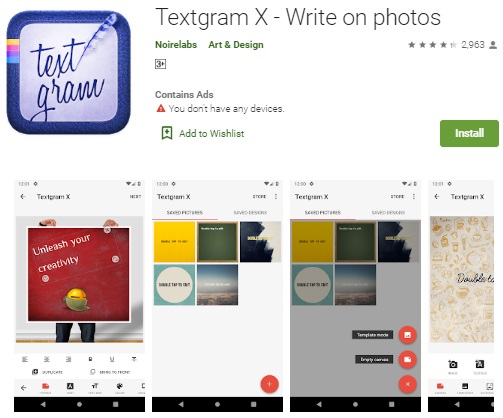 Textgram X - Write on photos - Aplikasi Untuk Membuat Quotes