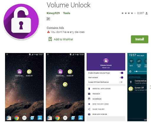 Volume Unlock - cara menghidupkan layar android dengan ketukan tanpa aplikasi