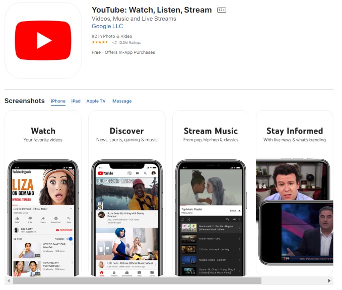 YouTube Watch - Listen - Stream