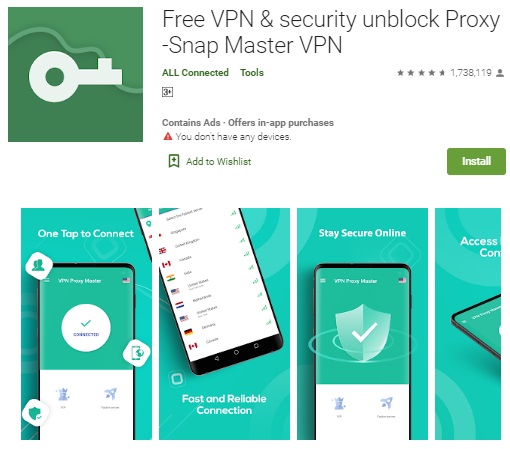 Free VPN & security unblock Proxy -Snap Master VPN