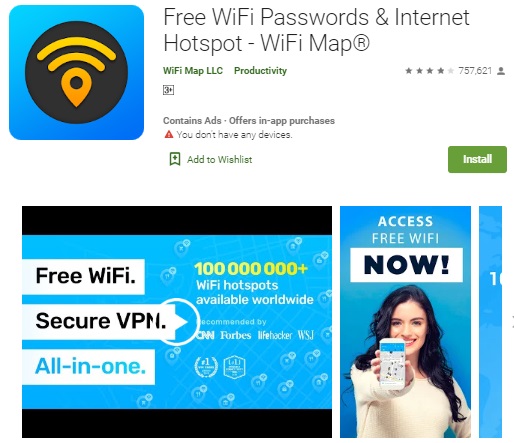 Free WiFi Passwords & Internet Hotspot - WiFi Map®